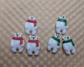 96 coe fused glass Christmas bears, fusing, Mosaic, embellishments