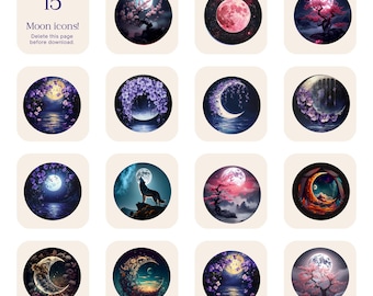 Moon & Celestial App Icons | Phone Theme (Digital Download