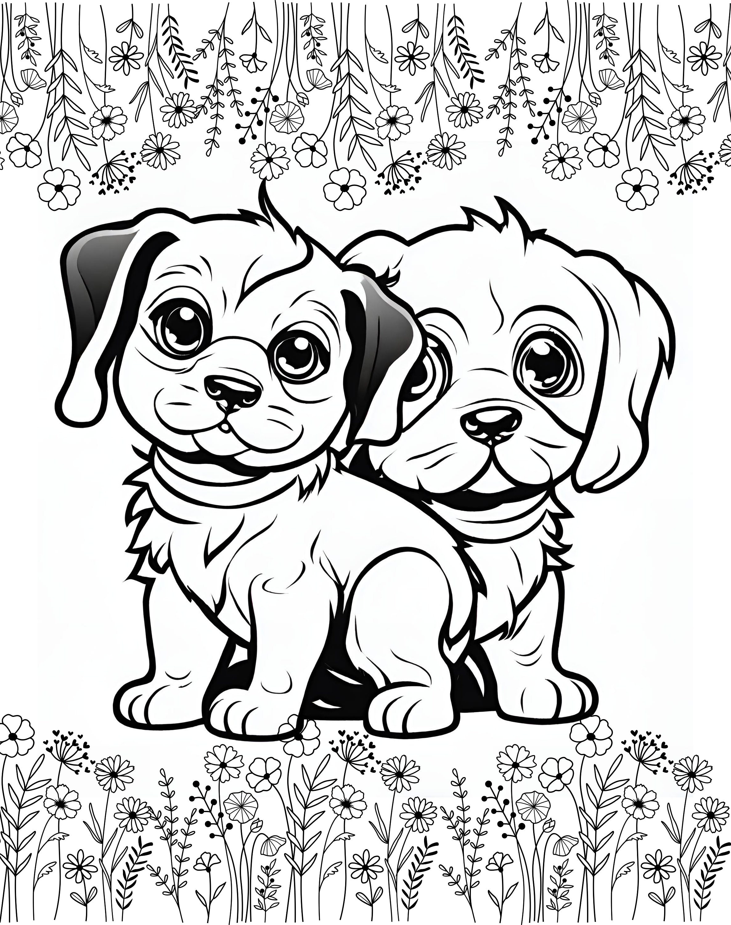50 Printable Puppy Coloring Pages for Any Age, Animals Coloring Pages ...