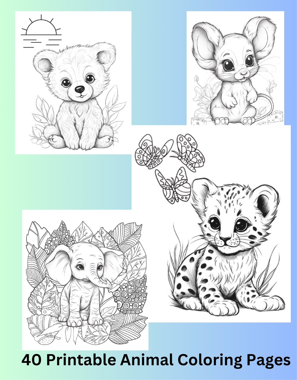 40 Printable Animal Coloring Pages for Any Age, Printable Coloring Book ...