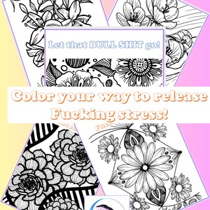 10 Swear Coloring Pages Pages for Adults, Printable Coloring Book, Coloring Pages, Adult Coloring Book, Instant Download