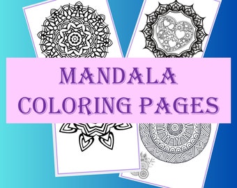 22 Mandala Coloring Pages for Adults | Relaxation Art (Instant Download)