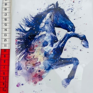 Iron-On Watercolor Horse Iron on Patches Animals Clothing Patch