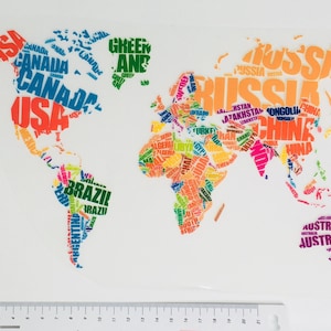 Bügelbild Weltkarte bunt Aufbügler global Kontinente für Kleidung Patch