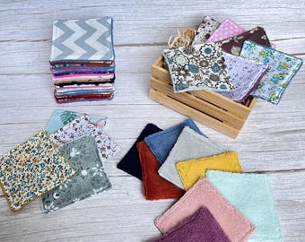 Promo déstockage, lingettes démaquillantes lavables de couleur, réutilisables et zéro déchet à l’unité