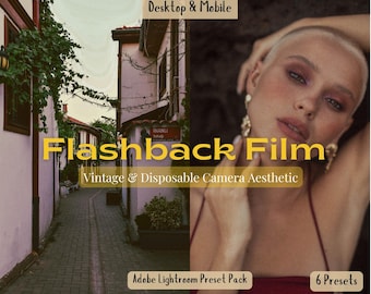 6 préréglages de films cinématographiques, pack de préréglages Lightroom pour mobile et ordinateur de bureau, préréglages vintage, téléchargement numérique