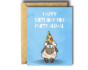 Funny Party Animal Birthday Card