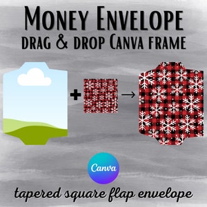 Money Envelope Canva Frame - Drag & Drop Canva Template - Cash Envelope, Gift Envelope, Slimline Envelope - Commercial Use