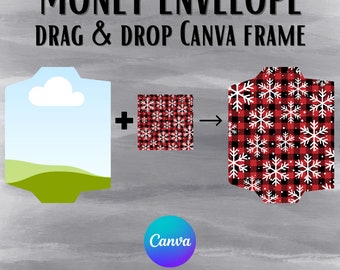 Money Envelope Canva Frame - Drag & Drop Canva Template - Cash Envelope, Gift Envelope, Slimline Envelope - Commercial Use