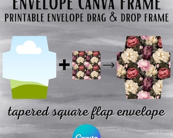 Printable Envelope Canva Frame | Drag & Drop Canva Template, A6 envelope, 4x6 envelope, gift card envelope, 3x4 envelope, florist envelope