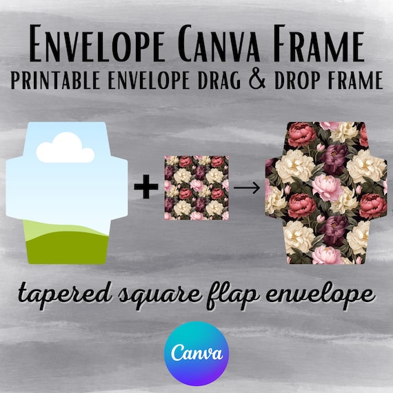 Printable Envelope Canva Frame | Drag & Drop Canva Template, A6 envelope, 4x6 envelope, gift card envelope, 3x4 envelope, florist envelope