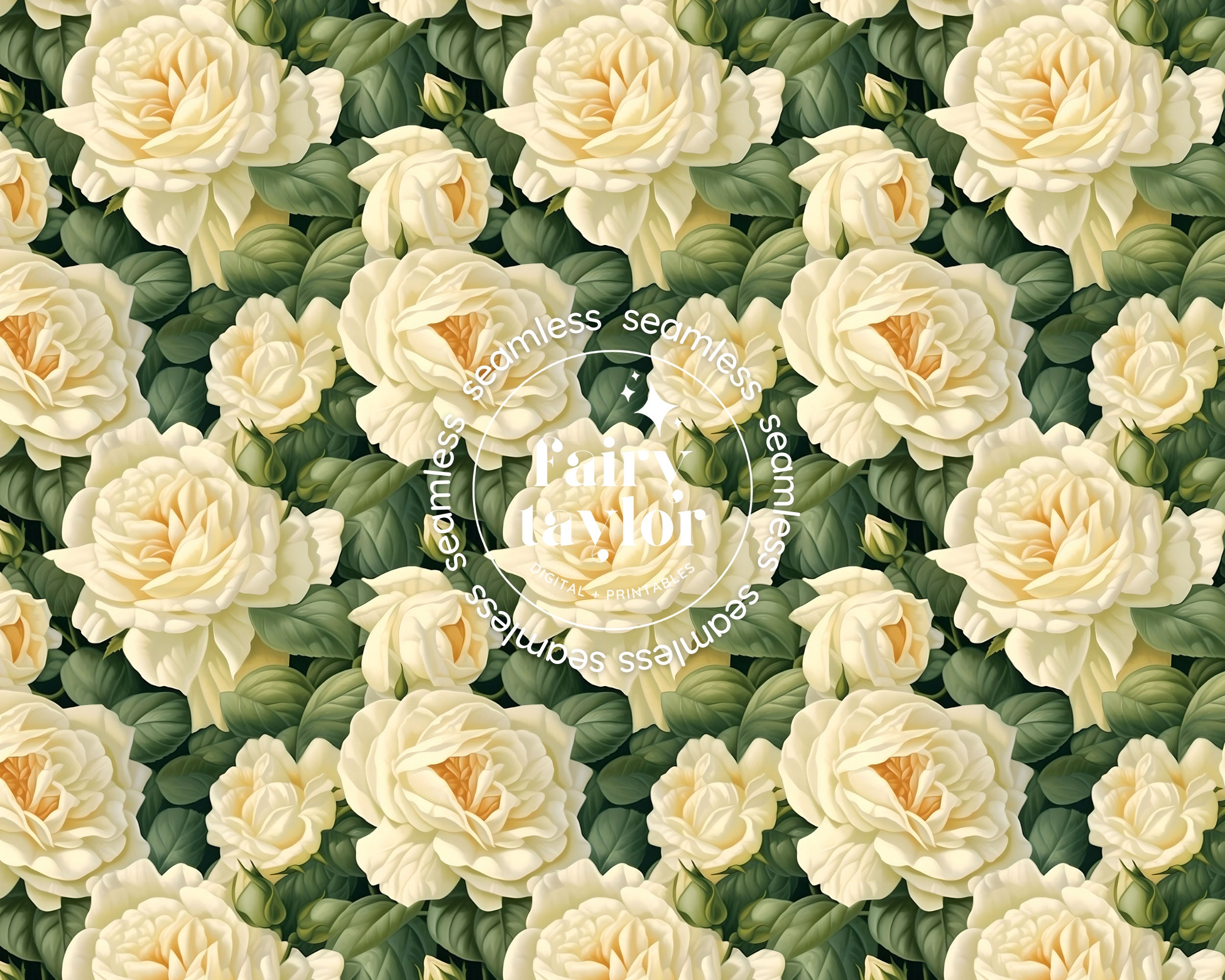 Seamless Patterns - Cabbage Roses | Instant Download With Commercial ...