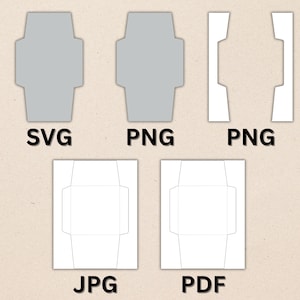 5x5 Printable Envelope Template - PNG, SVG, JPG and Pdf - Square ...