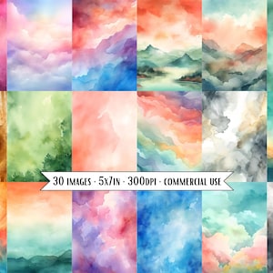 Textures aquarelles, recto de carte 5x7 | Carte de voeux bricolage, étiquettes, journal indésirable, arrière-plans aquarelles, sublimation, lot de cartes avant