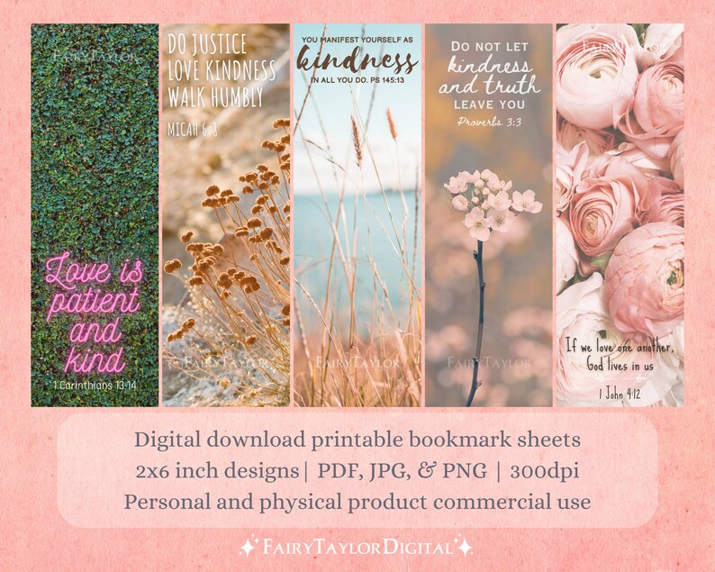 15 Bible Verses Printable Bookmarks JPG Print and Cut Pages - Etsy