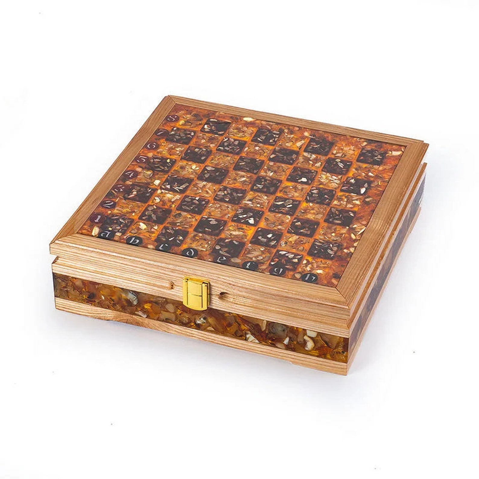 Handmade Chess Chest Made of Oak Decorated With Natural - Etsy