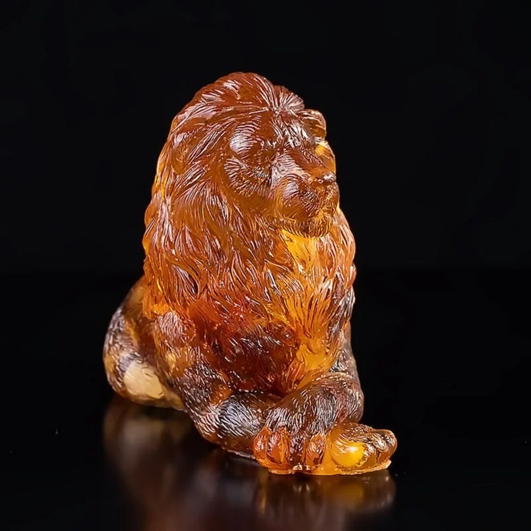 Amber Figurine Lion lion Arthome Decor Amber Souvenir Gifthandmade ...