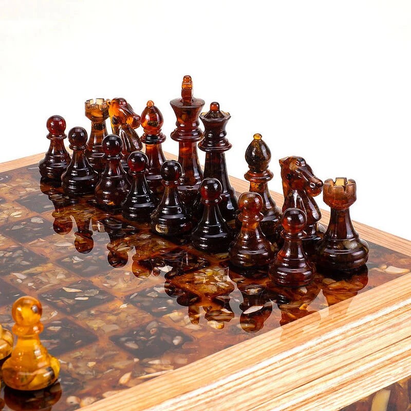 Handmade Chess Chest Made of Oak Decorated With Natural - Etsy