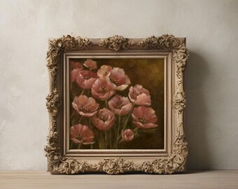 California Poppy Art Print, Moody Floral Artwork, Blooming Flowers Art, Vintage Style Home Decor, Pink Flower Art, Poppy Art Giclee