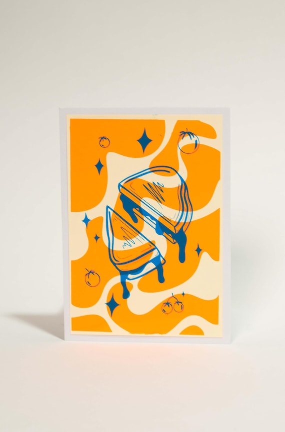 Melty Grilled Cheese Screen Print: Original Food Art