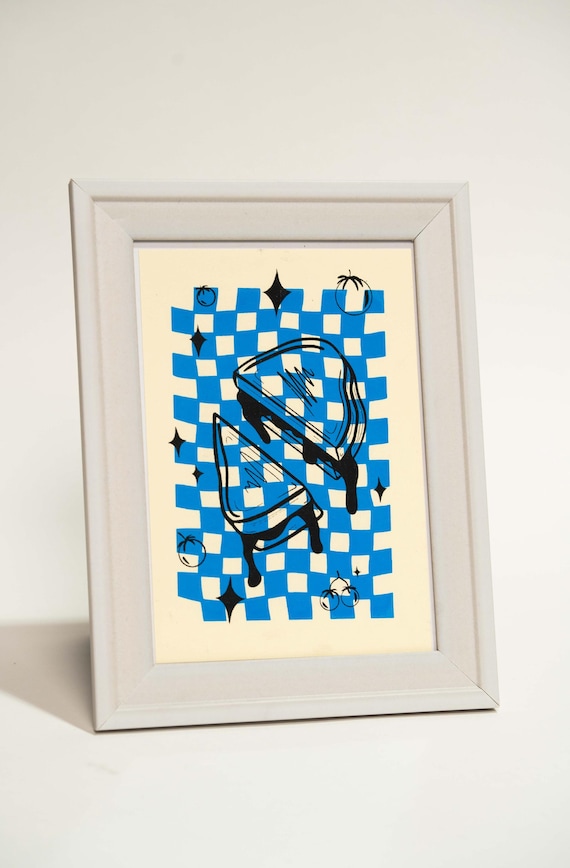 Checkered Grilled Cheese Print: Original Screen Art