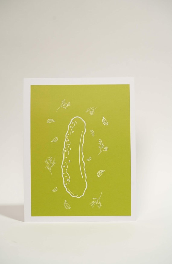 Dill Pickle Screen Print: Hand-Pulled Art