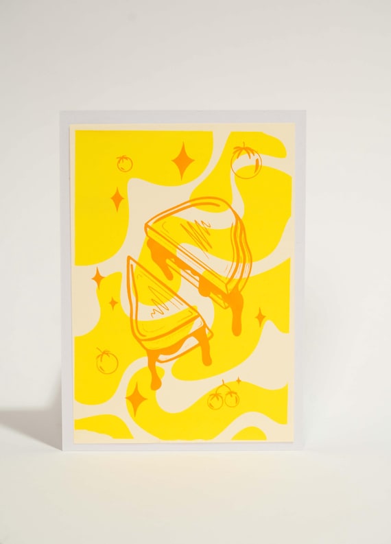 Original Screen Print: Melting Grilled Cheese with Tomatoes