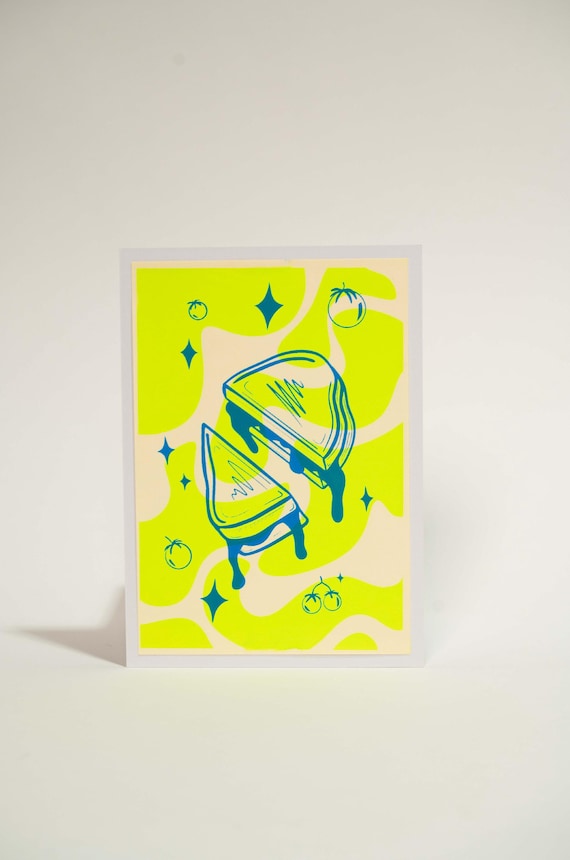 Melty Grilled Cheese Screen Print: Original Art