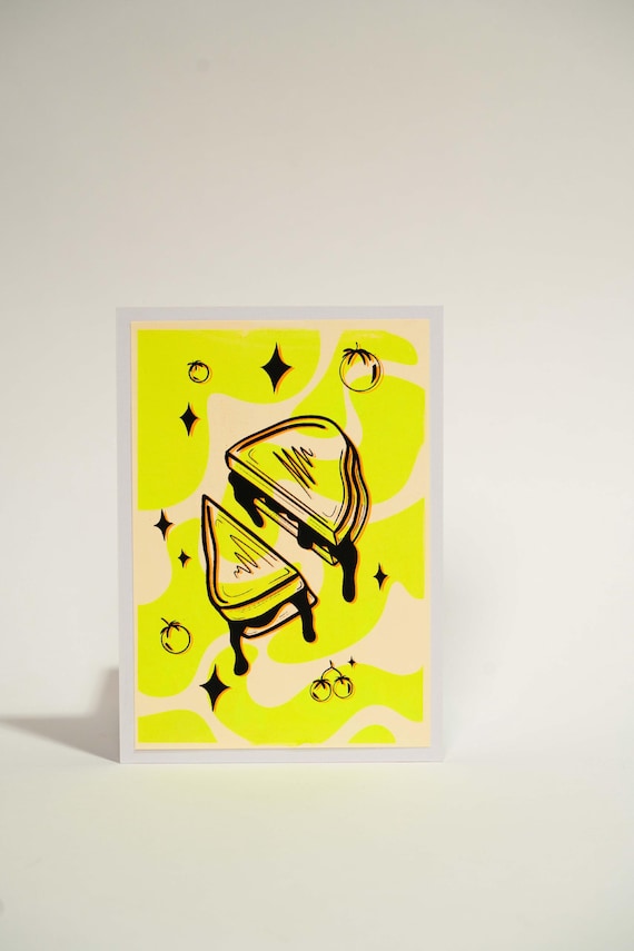 Melty Grilled Cheese Screen Print: Original Food Art