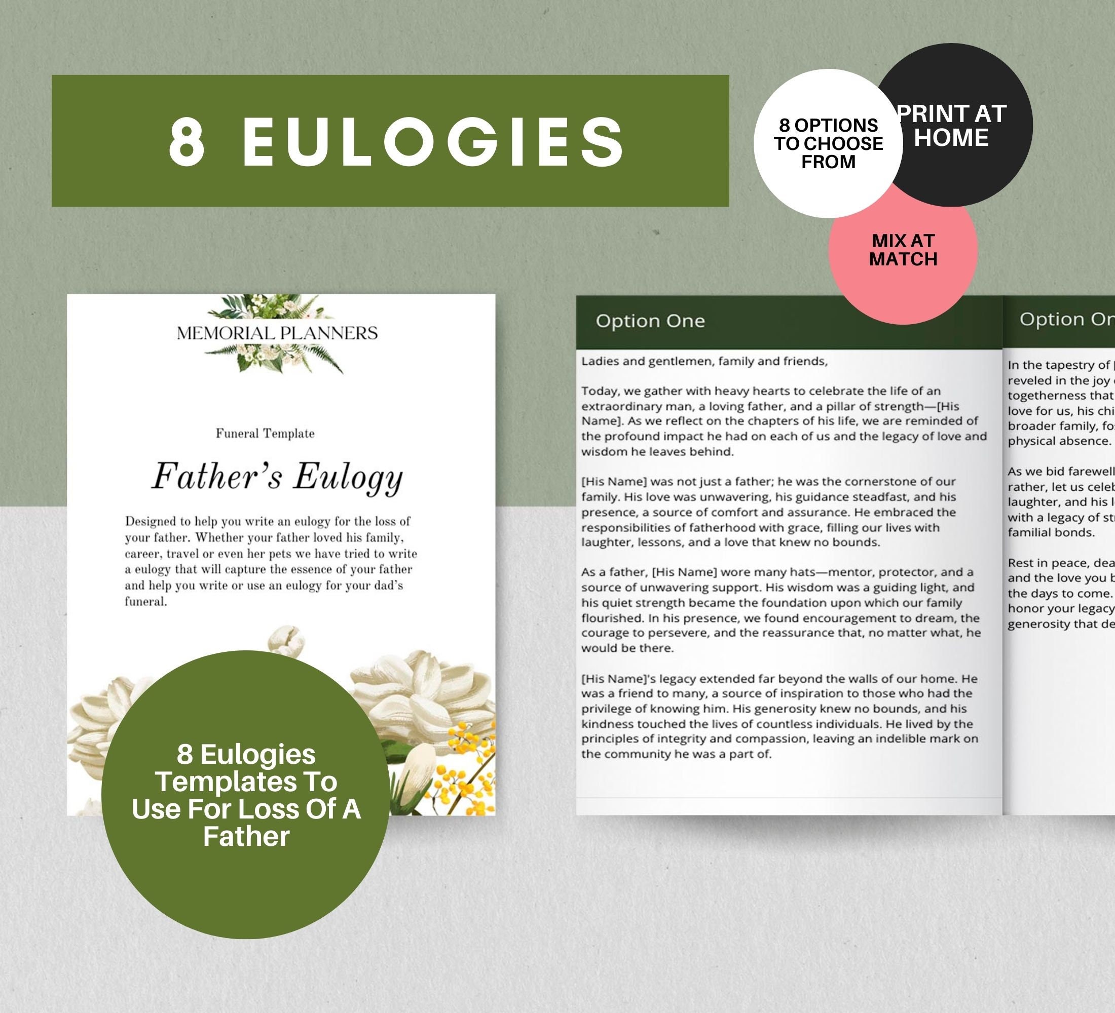 Funeral Eulogy for Loss of Father, Eulogy Speech, Funeral Speech, Eulogy Template, Dad Eulogy
