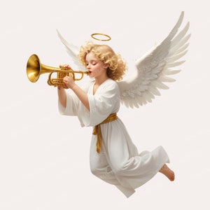 Trumpet Angel Png, Trumpeting Angel Shape, Angel Silhouette, Angel Clipart, Memorial png, RIP png, Rest In Peace PNG, Baby Angel Clipart PNG