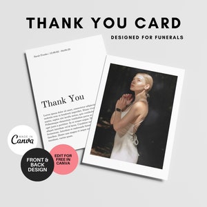 Cartões de agradecimento após o funeral, Cartão de agradecimento Funeral, Notas de agradecimento do funeral, Cartões de agradecimento do funeral, Obrigado personalizado pelo funeral