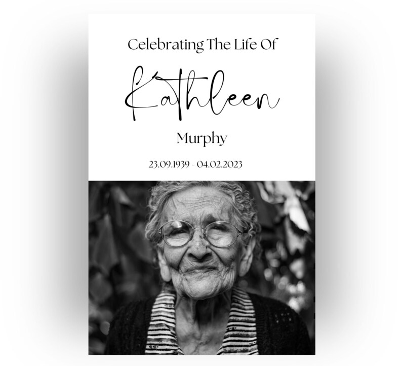 Editable Funeral Sign, Funeral Poster, Funeral Picture Poster