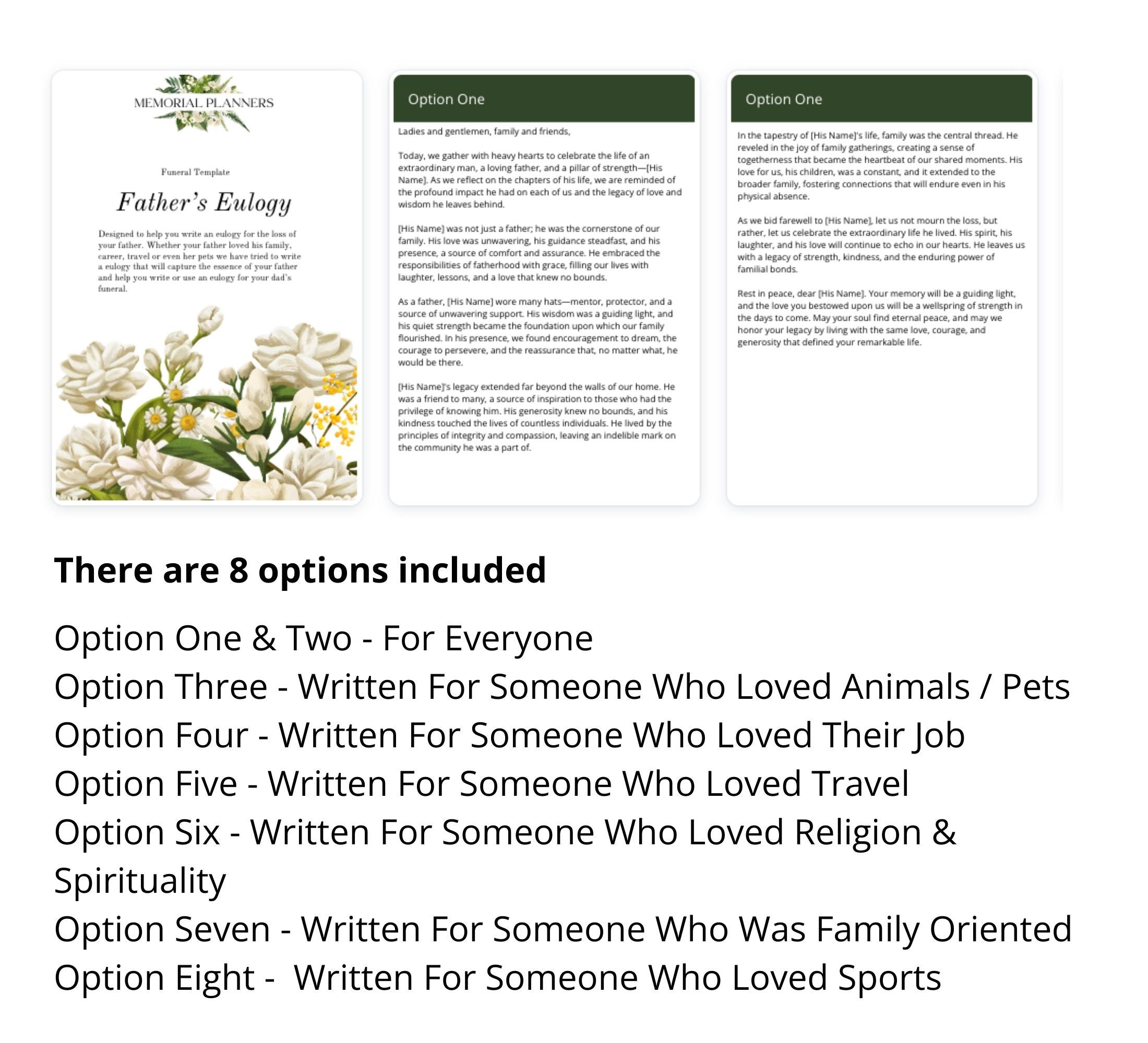 Funeral Eulogy for Loss of Father, Eulogy Speech, Funeral Speech, Eulogy Template, Dad Eulogy