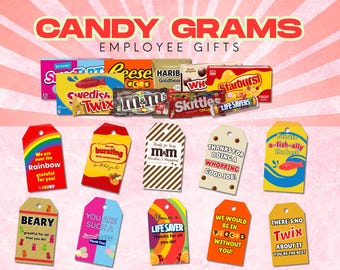Employee Appreciation Gift Tags, Sweet Treat Tags for Employee Thank You Gift, Staff Appreciation Gift Tags, Employee Snack Gift Basket