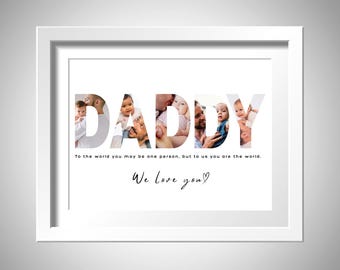 PRINTABLE Daddy Fathers Day Gift Collage, Daddy Photo Collage, Custom Father's Day Gift, Gift For Dad, Personalized Gift for Dad, Photo Gift