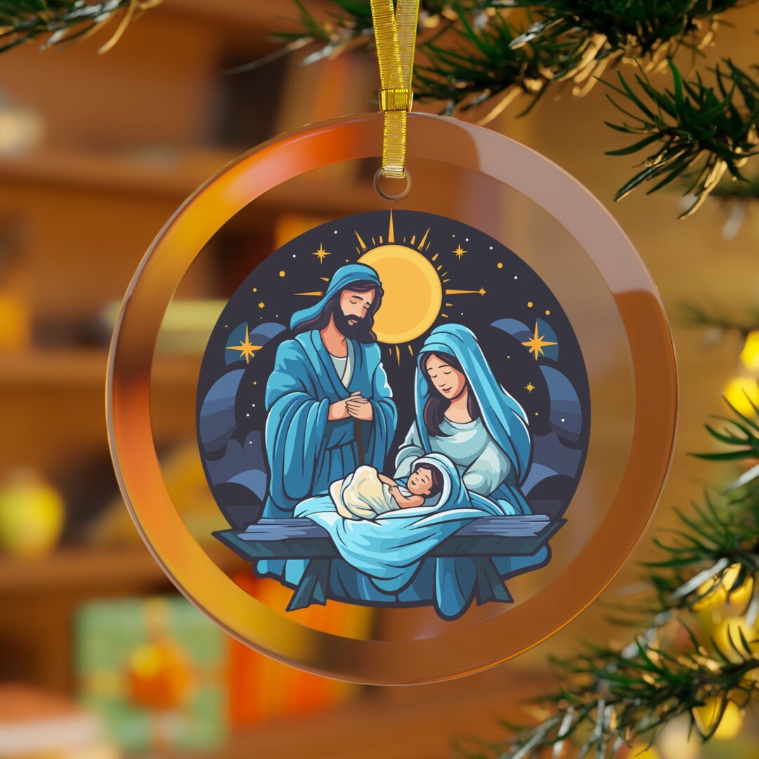 Nativity Scene Gifts, Baptism Ornament, Jesus Ornament, Nativity