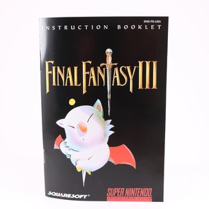 Final Fantasy III - SNES / Super Nintendo - Reproduction Instruction Manual