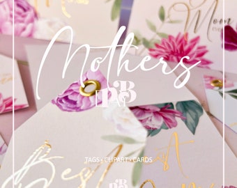 tags, cards, mothers day clipart, mothers day kit