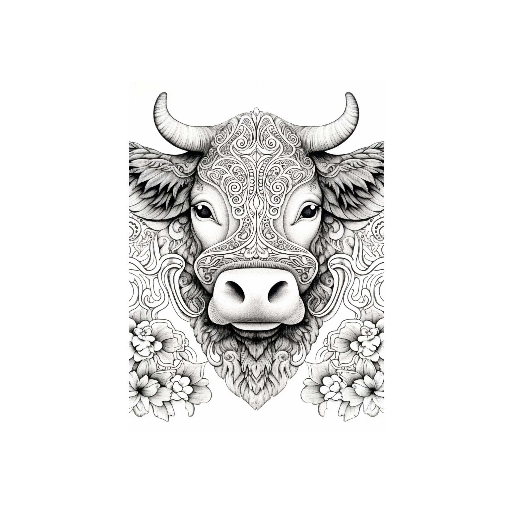 35 Cow Mandalas Coloring Pages to Use or Sell Wall Art - Etsy
