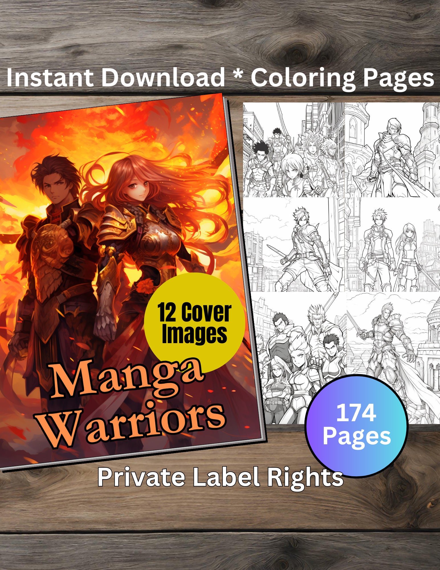 Warrior Girls Volume 4 BEGINNER 6-pack Grayscale Coloring 