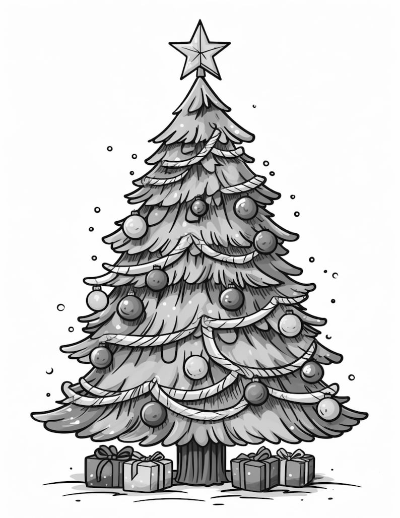 Christmas Trees Aesthetic Coloring Book Pages Plus 25 Cover - Etsy