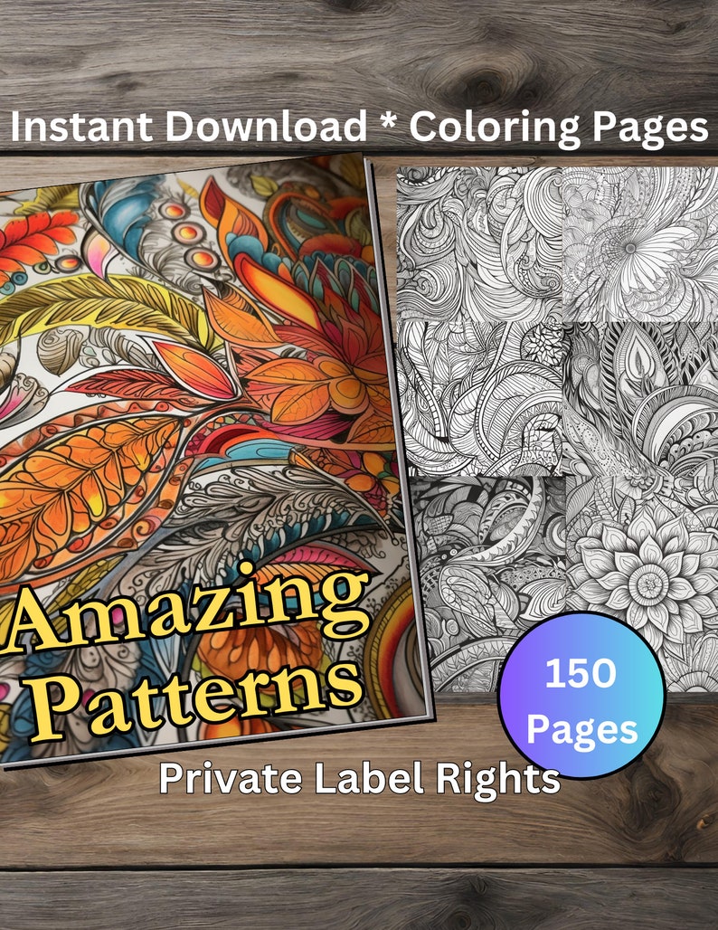 150 Patterns Adult Coloring Pages Amazon KDP Coloring Book Publishing ...