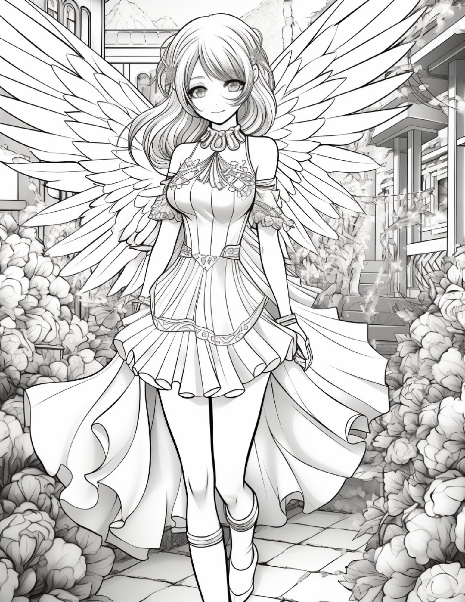 Coloring Book Art Beautiful Anime Fairies Aesthetic Coloring Pages Plus ...
