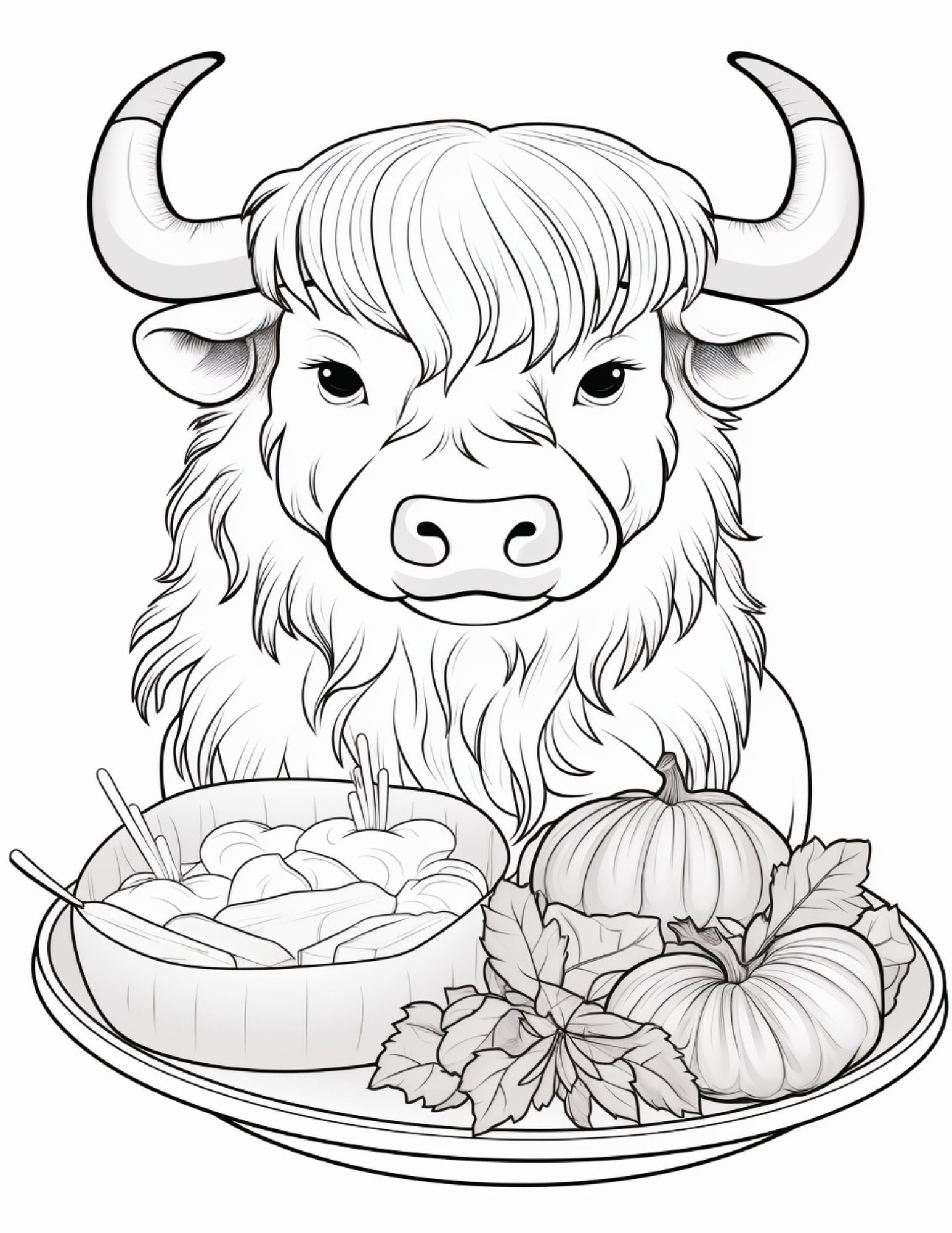 236 Kawaii Highland Cows Kids Coloring Book Pages Amazon KDP Halloween