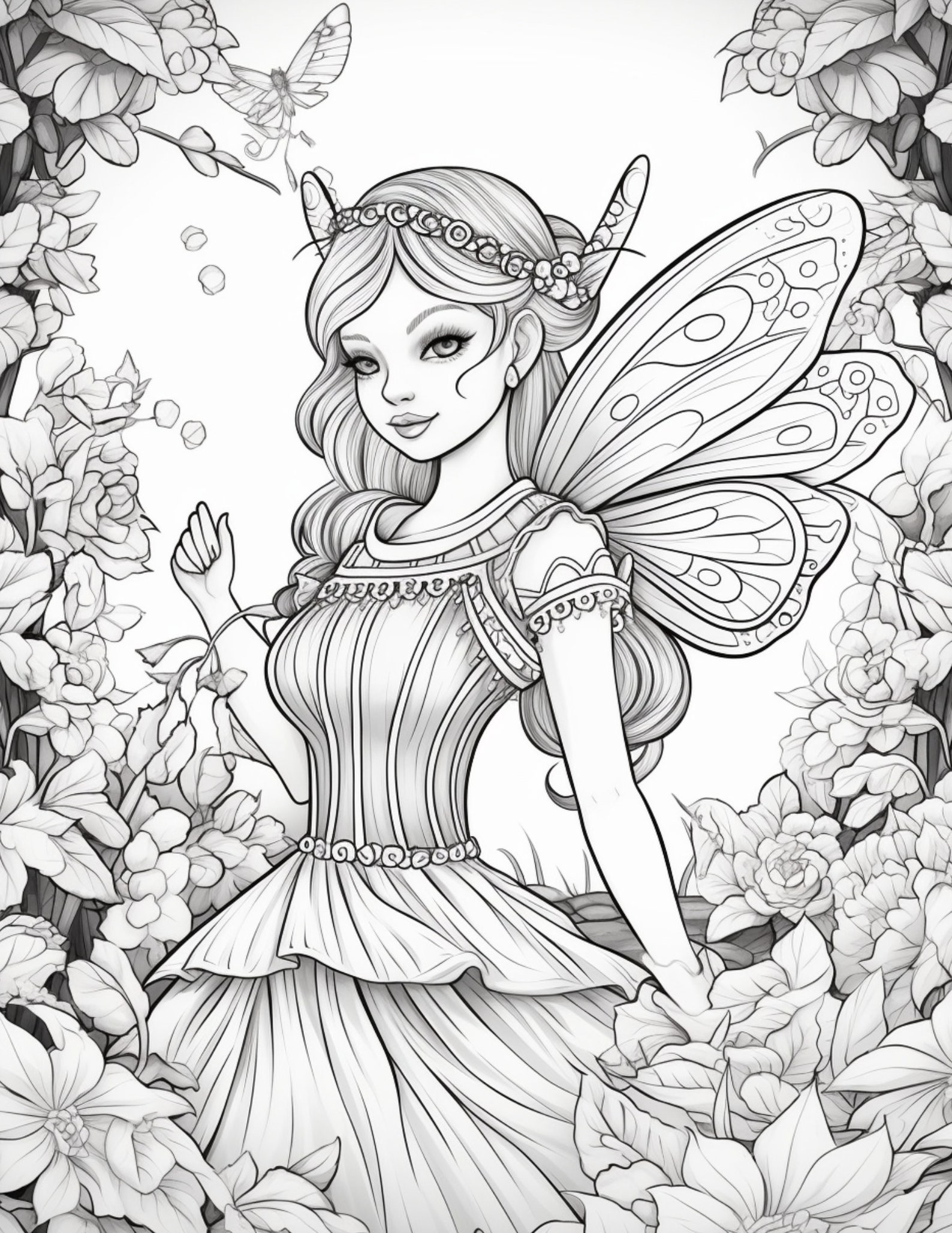 Coloring Book Art Beautiful Kawaii Fairies Aesthetic Coloring Pages ...