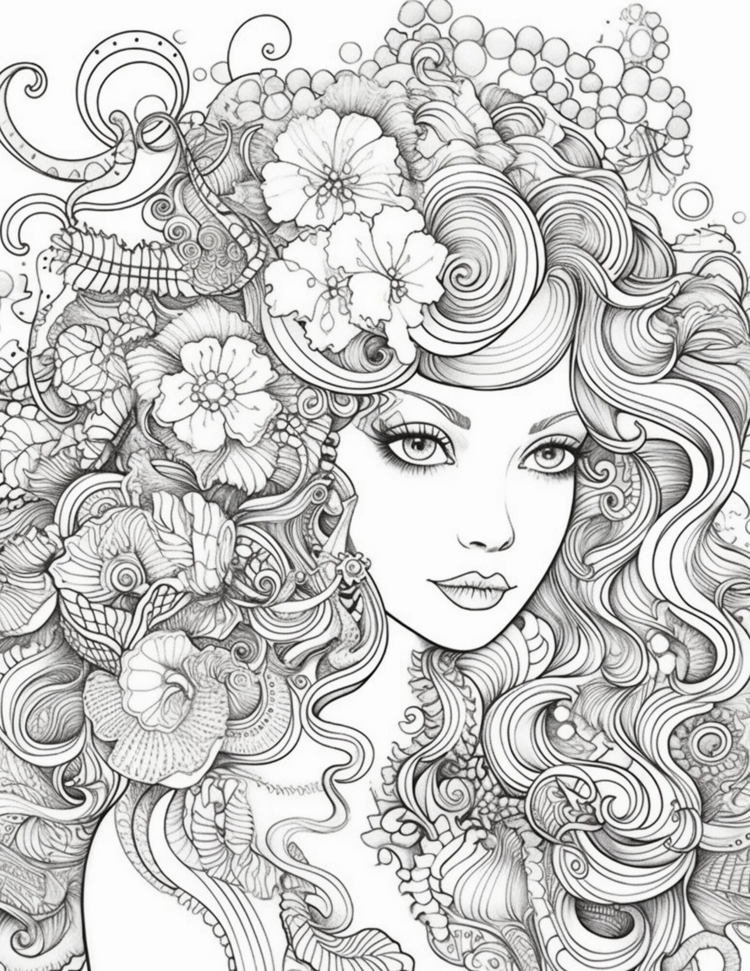 57 Hair Patterns Coloring Book Pages Printable Edit in Canva PNG JPG ...