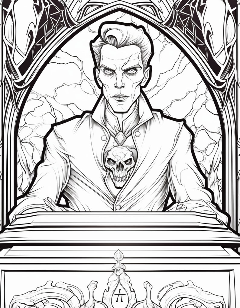 111 Halloween Evil Vampires Adult Coloring Pages Amazon KDP Coloring ...