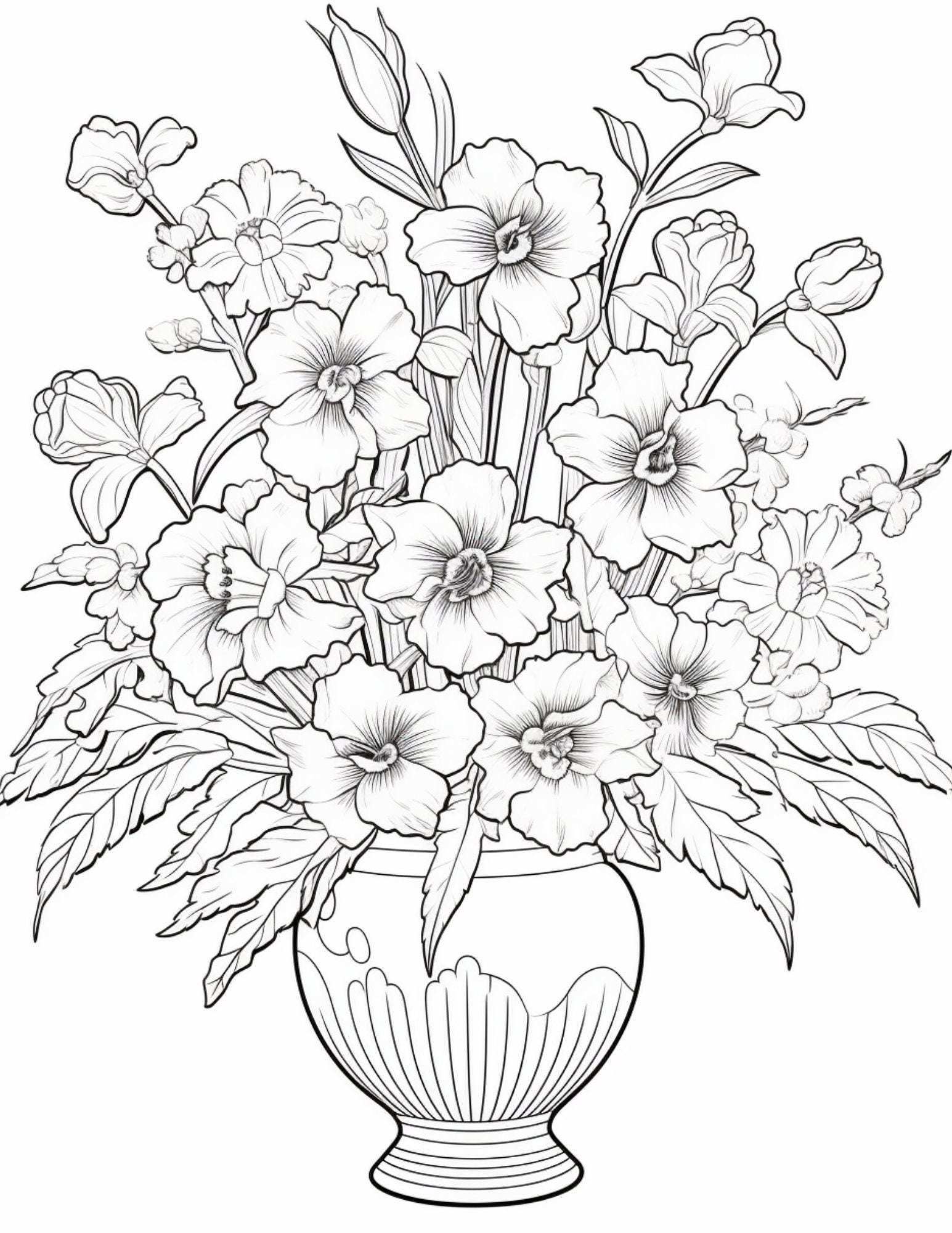 179 July Birthday Flower Larkspurs Coloring Book Pages Amazon KDP PLR ...