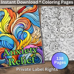 98 Page Anxiety Stress Relief Coloring Book for Adults Digital